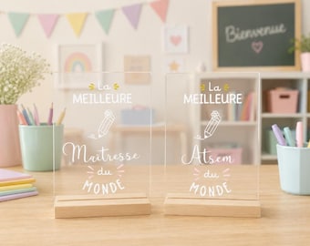 plaque plexi maîtresse ou atsem