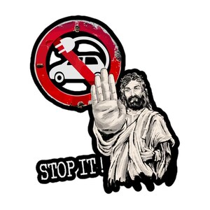 Jesus would be against Electric Cars, Stop EV, No To electric vehicle, Anti Electric Cars - Bubble-free stickers