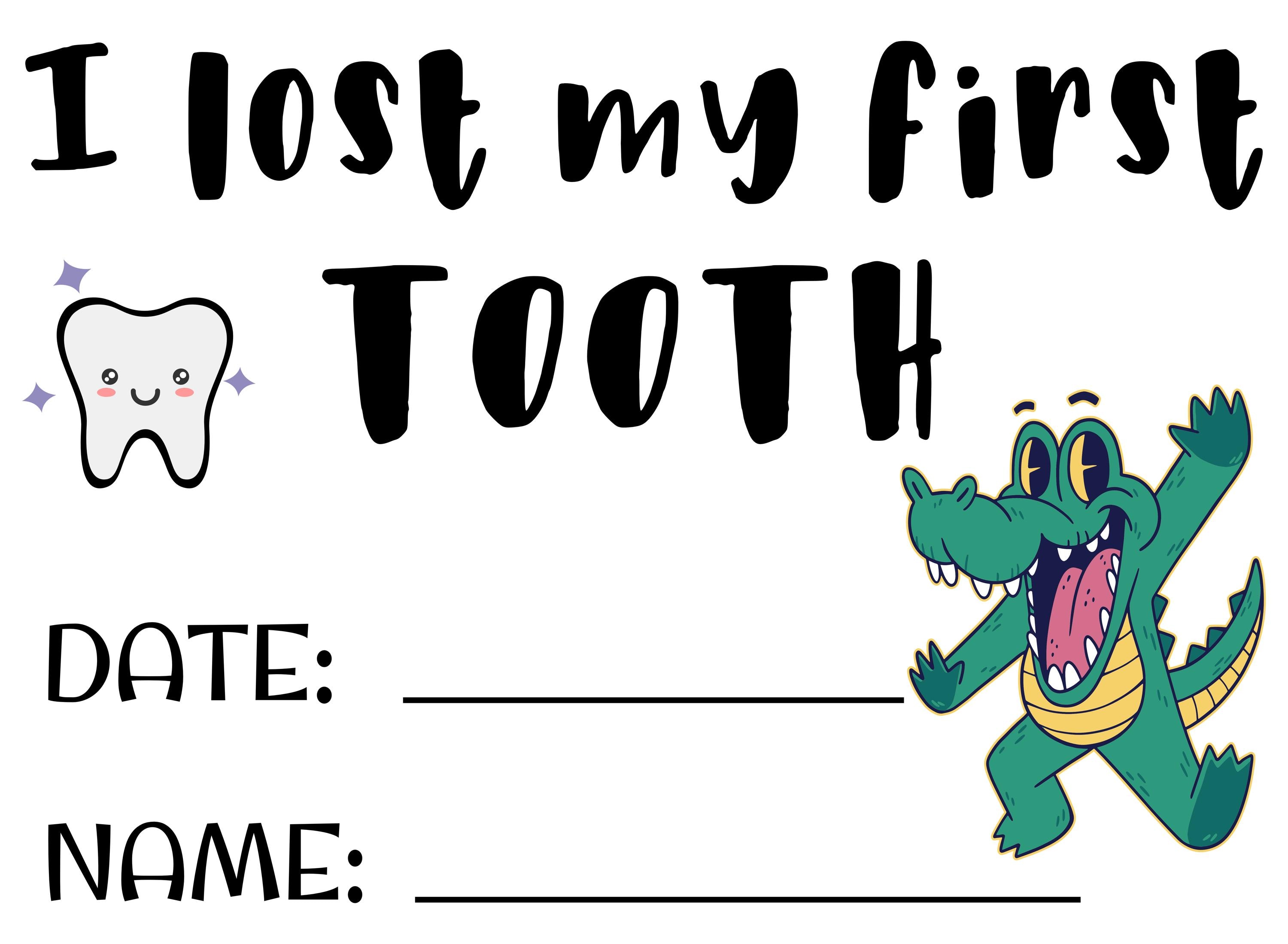 I Lost My First Tooth Certificate With Name and Date Family Memories ...