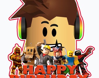 Roblox Cake and Cupcake Topper Kit – Happy Birthday – Gaming Birthday Decoration – Instant Digital Download