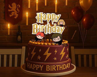 Wizard Cake Topper | Potter Style Birthday Party kit (Digital Download)