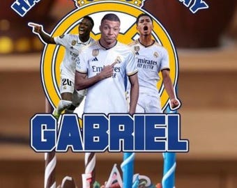 Décoration de gâteau d'anniversaire personnalisée du Real Madrid (téléchargement numérique)