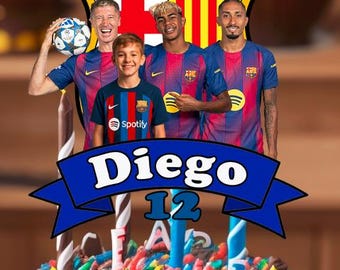 Barcelona FC Digital Cake Toppers – Personalized Digital Download (No Physical item shipped)