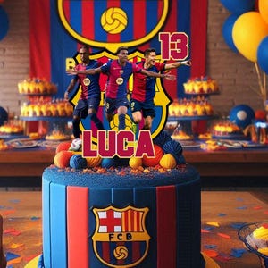 Toppers per torta digitale del Barcellona FC – Download digitale (nessun articolo fisico spedito)