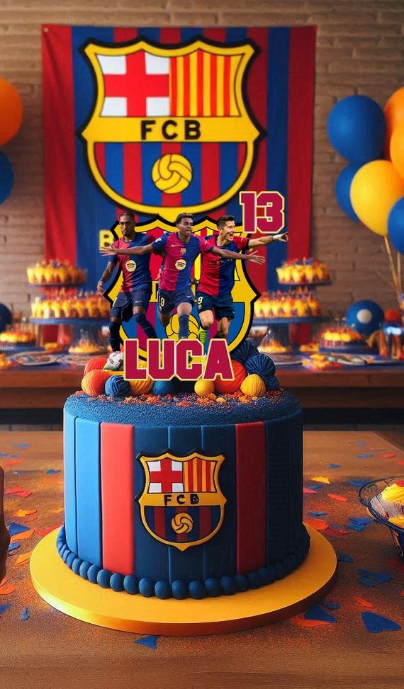 Barcelona FC Digital Cake Topper – Digital Download (No Physical item shipped)