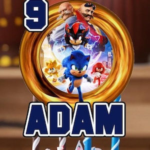 Sonic 3 Digital Cake Topper - Digital download