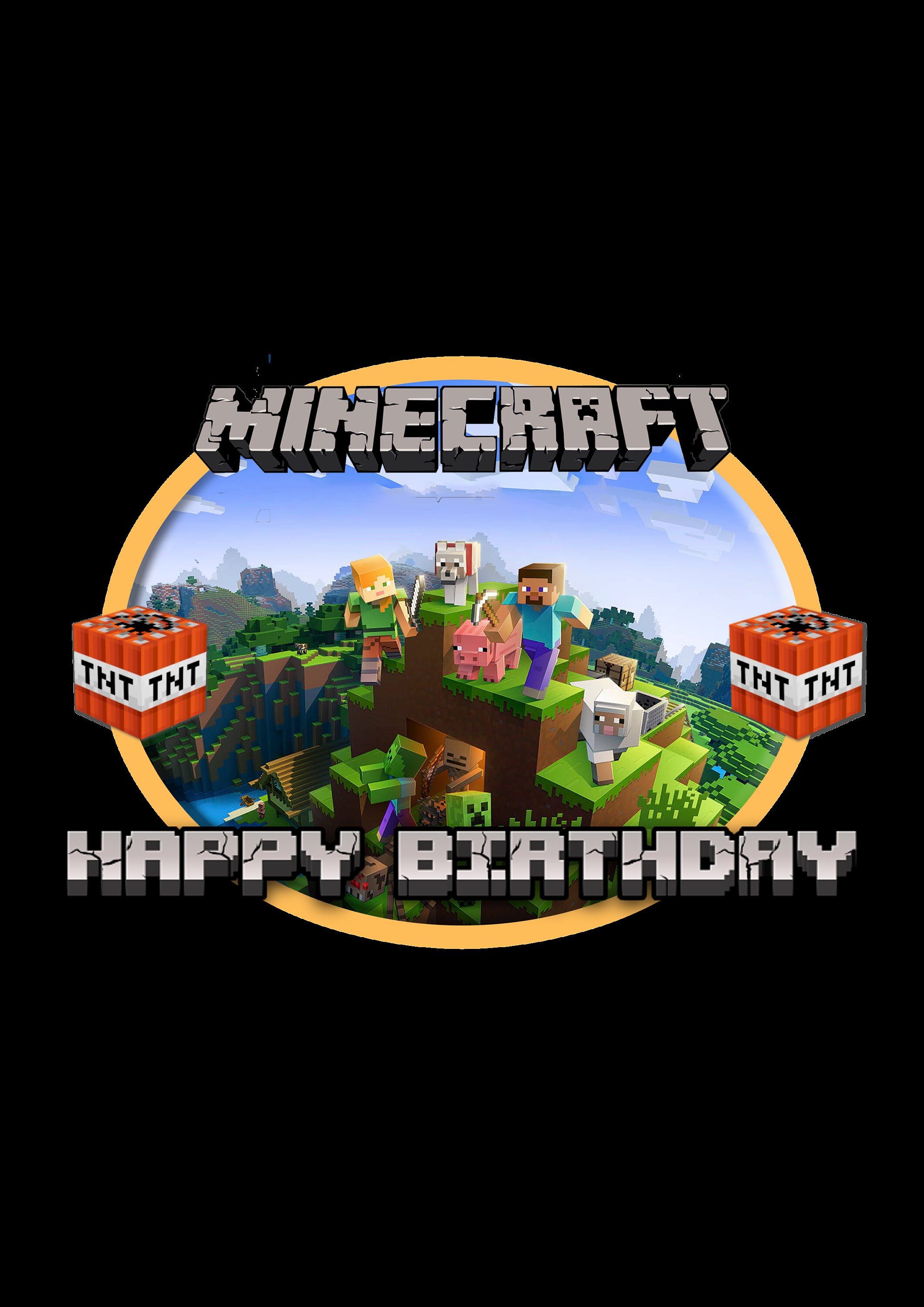 Minecraft Digital Cake Topper