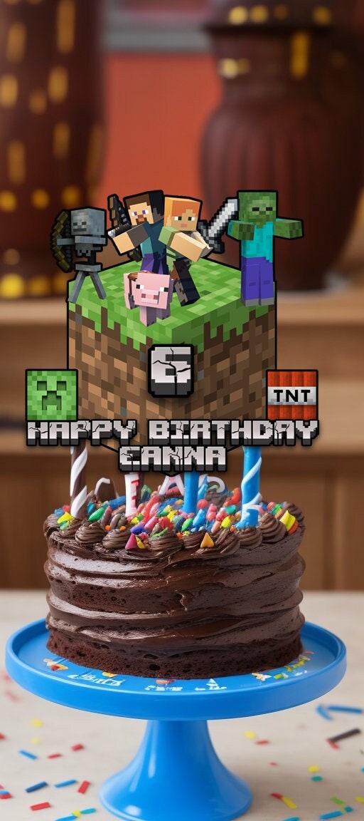 Minecraft Digital Cake Topper Design 2