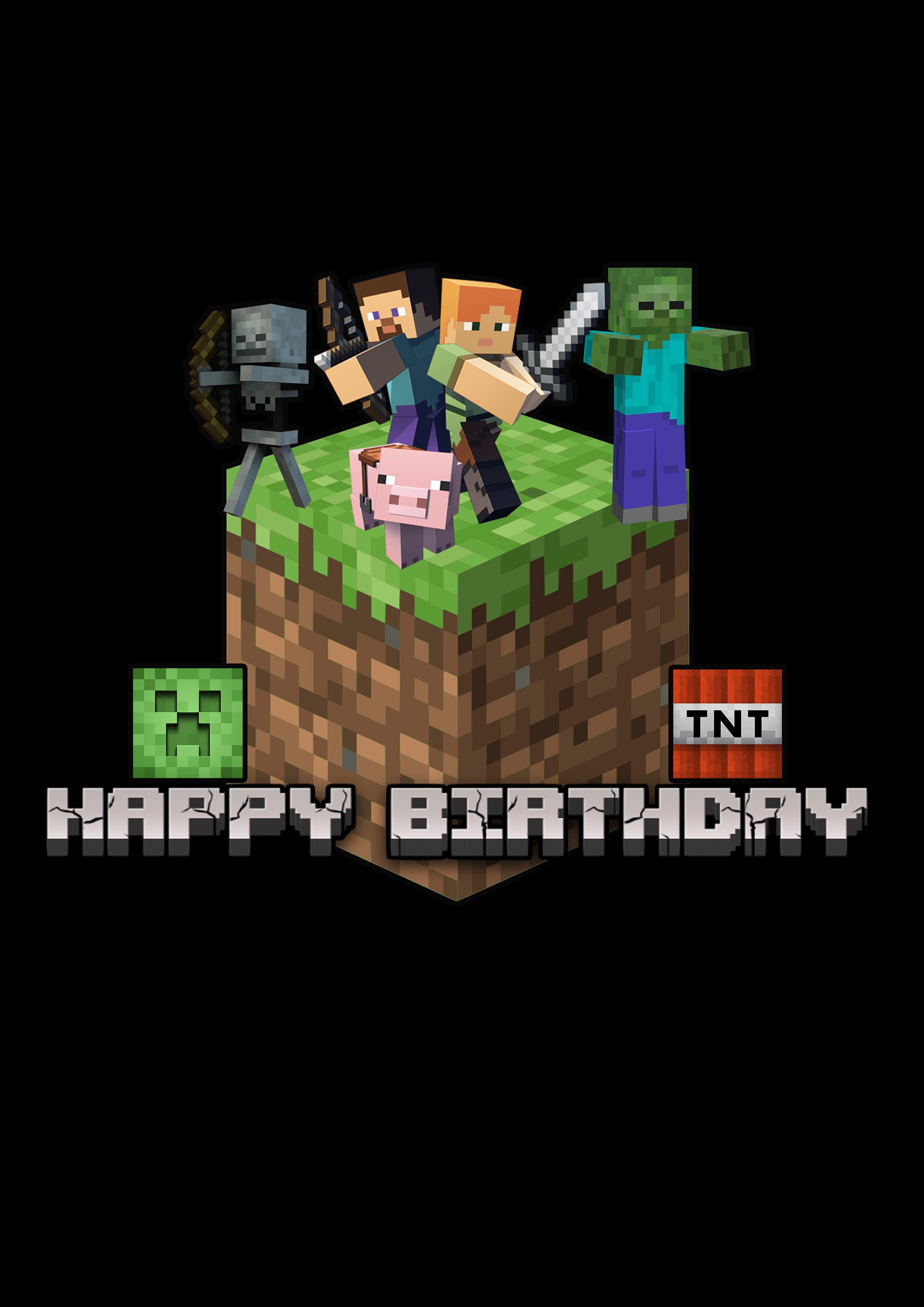 Minecraft Digital Cake Topper (Version 2)