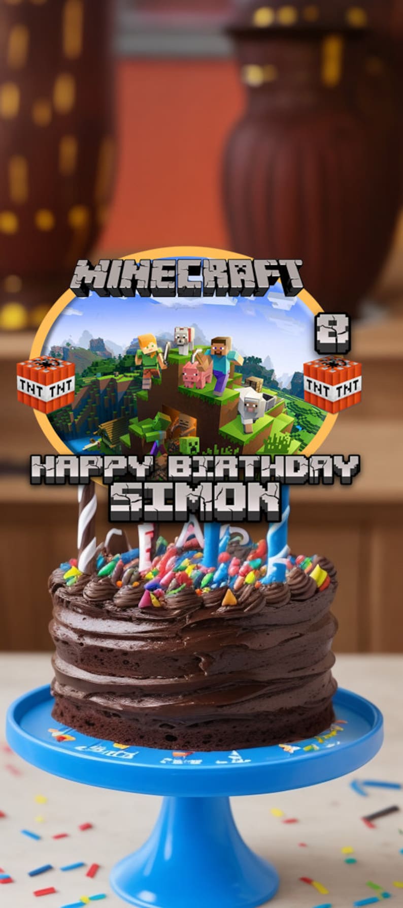 Minecraft Cake Topper digital - Etsy