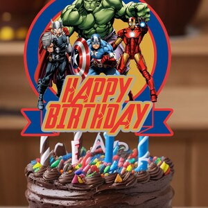 Avenger Round Cake Topper (Instant Digital Download)