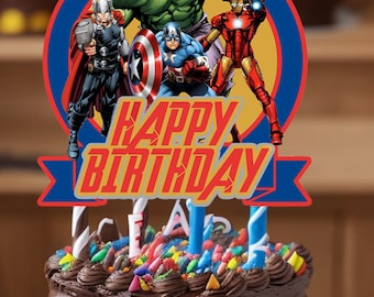 Avenger Round Cake Topper (Instant Digital Download)