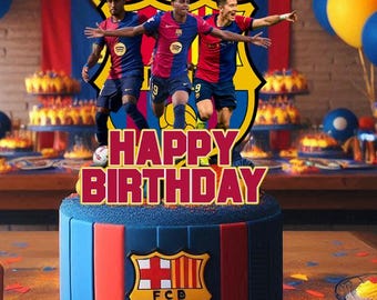 Barcelona FC 'Happy Birthday' Cake Topper – Instant Digital Download (No Physical item shipped)
