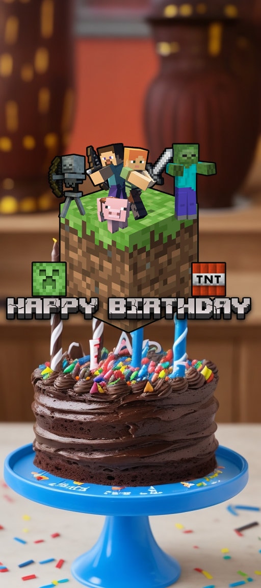 Minecraft Digital Cake Topper (Version 2)