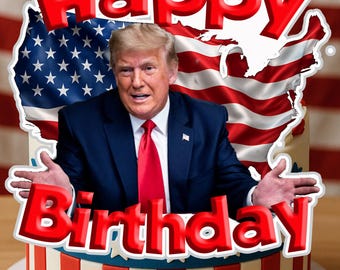 President Trump Cake Toppers - Happy Birthday/Thanksgiving/Holiday.  Instant Download (Digital file to print)