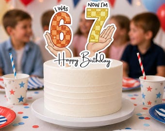 6 & 7 Cake Topper Printable – Sports Birthday Cake Decoration – Instant Download Kids Party Decor