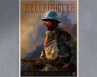 Poster in stile vintage degli Harlem Hellfighters