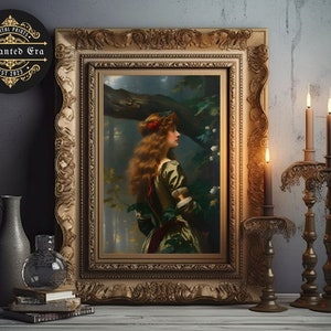 Forest Musings | Vintage-Inspired Oil Portrait | Renaissance | Cottagecore | Digital Art | Instant Download | Printable Wall Decor