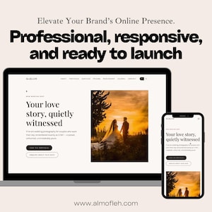 Terracotta Wedding Photographer Website Template, HTML CSS JS Portfolio, Coded Editorial Design
