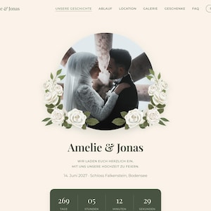 Wedding Website Template HTML CSS JavaScript Responsive Editable RSVP Countdown Photo Gallery Digital Invitation Code