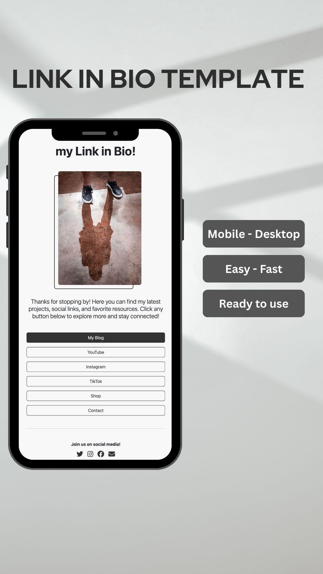 Link in Bio Template, Landing Page, Instagram Bio Link, Canva Link in ...
