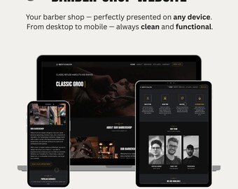 Responsive Barber Shop Website Template | HTML CSS JavaScript | Barber Shop Web Design | Developer Portfolio Template | One page layout