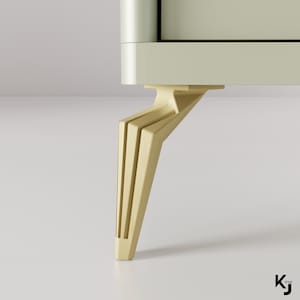 Gold Metal Furniture Legs: Modern Sofa, Cabinet, Dresser Feet - 6.3 Inch