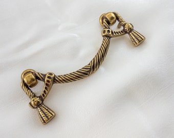 Antique Brass Drawer Handle: Rustic Gold Cabinet Knob