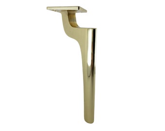 Shiny Gold  Furniture Legs - Modern Cabinet & Sofa Feet - Set of 4, 5.7inch-8inch height
