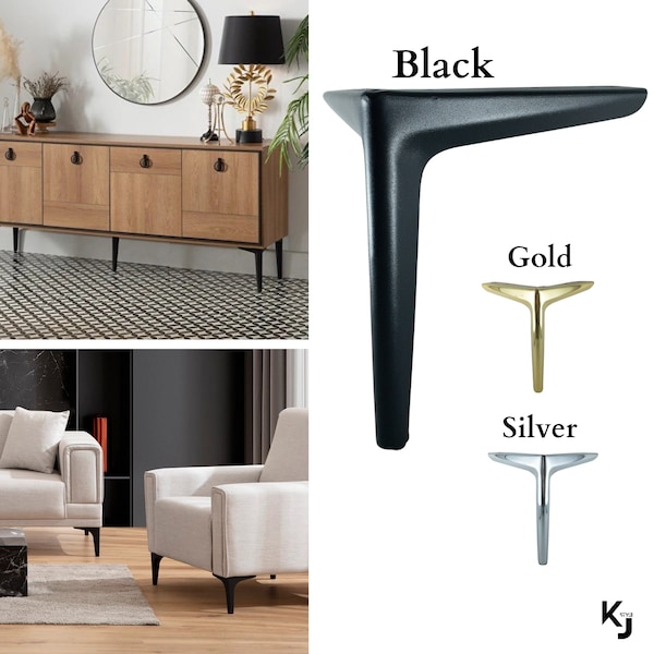 Modern Furniture Feet, Black Cabinet legs, Gold Furniture Legs for Sofa and Couch, Ikea Legs, Support Foot, Bed and Nightstand Legs.