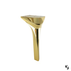 Shiny Gold Furniture Legs: Black & Silver Sofa, Cabinet, Nightstand Feet. 6.3 inch height