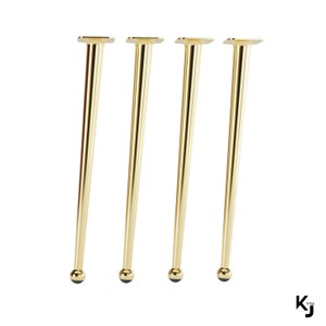 Gold Metal Table Legs - 16.5-inch Steel Bench Legs - Set of 4