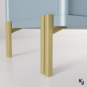 Metal Furniture Legs: Gold Cabinet, 15cm-23cm Height, Dresser, IKEA Kallax/Besta - Heavy Duty