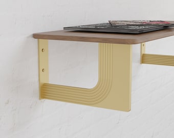 Gold Brass Metal Shelf Brackets: Heavy Duty Modern Design
