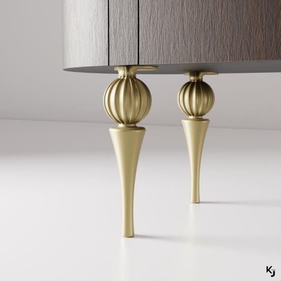 Gold Metal Furniture Legs: 10-inch Round Cabinet Feet - Etsy