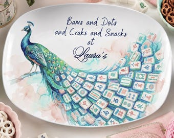 Personalized Mahjong Serving Platter Mahjongg Hostess Gift Snack Tray Mahjong Party Decor Custom Mah Jongg Gift for Her
