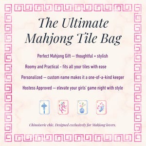 Call-out for personalizable Mahjong tile storage pouch bag with suggested gifting ideas