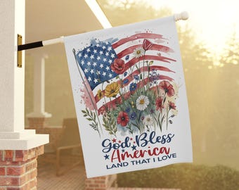 God Bless America Garden Flag Double Sided Christian 4th of July Yard Banner Patriotic Outdoor Flag Faith Family Freedom Merica Summer Decor