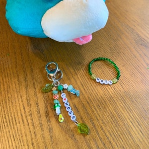 Pikmin Inspired MOSS theme Keychain and Bracelet Set