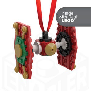 Adorno navideño de caza TIE para árbol de Navidad, calcetín navideño, regalo LEGO hecho con LEGO 100 % genuino y nuevo. imagen 1