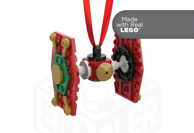 Adorno navideño de caza TIE para árbol de Navidad, calcetín navideño, regalo LEGO hecho con LEGO 100 % genuino y nuevo. imagen 1