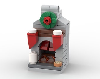 Santa in the Chimney Ornament | Christmas Tree Holiday Ornament | Made with 100% Genuine New LEGO