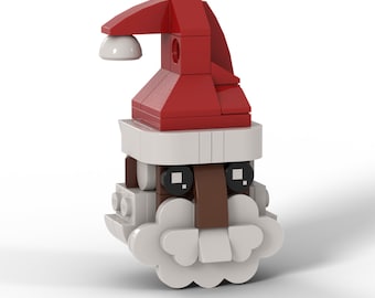 Adorno de Papá Noel para el árbol de Navidad, ideal para rellenar la bota navideña. Regalo LEGO. Fabricado con piezas LEGO 100% originales y nuevas.