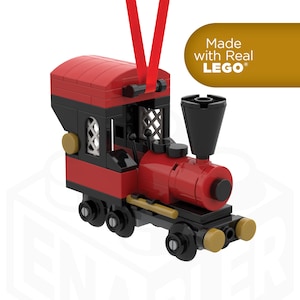 Train Christmas Ornament LEGO Holiday Engine Made with Real LEGO Stocking Stuffer