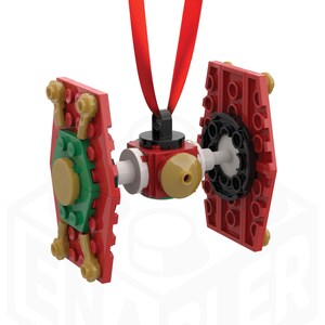 Adorno navideño de caza TIE para árbol de Navidad, calcetín navideño, regalo LEGO hecho con LEGO 100 % genuino y nuevo. imagen 7