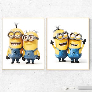 Impresión digital de Minions / Impresión de Minions / Arte de pared de Minions / Decoración de pared de Minions / Decoración de pared de guardería / Decoración infantil / Arte de pared impreso / Impresión digital