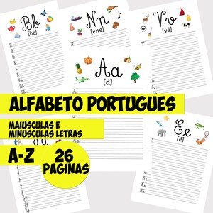 Maiúsculas 26 letras A-Z | alfabeto português | alfabeto português | letras portuguesas | cartões educativos | língua portuguesa