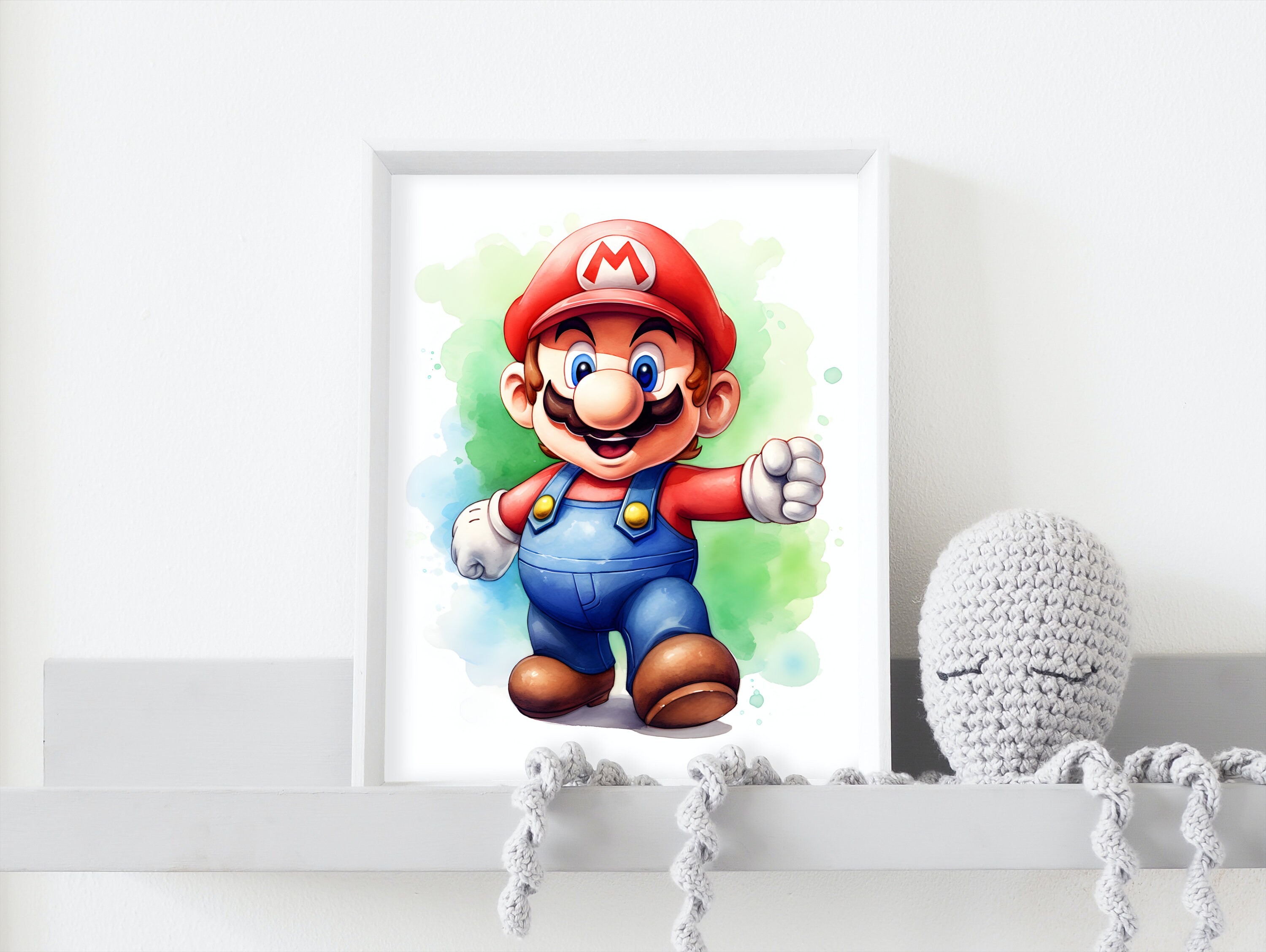 Super Mario Picture Print Mario Brothers Mario Print Kids Room Decor