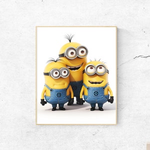 arte de la pared de minion / impresión de minion / impresión digital de minions / decoración de la pared de minion / decoración de la pared de la guardería / decoración de los niños / arte de la pared de impresión / impresión digital