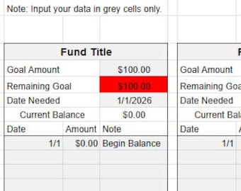 Sinking Fund Tracker Template